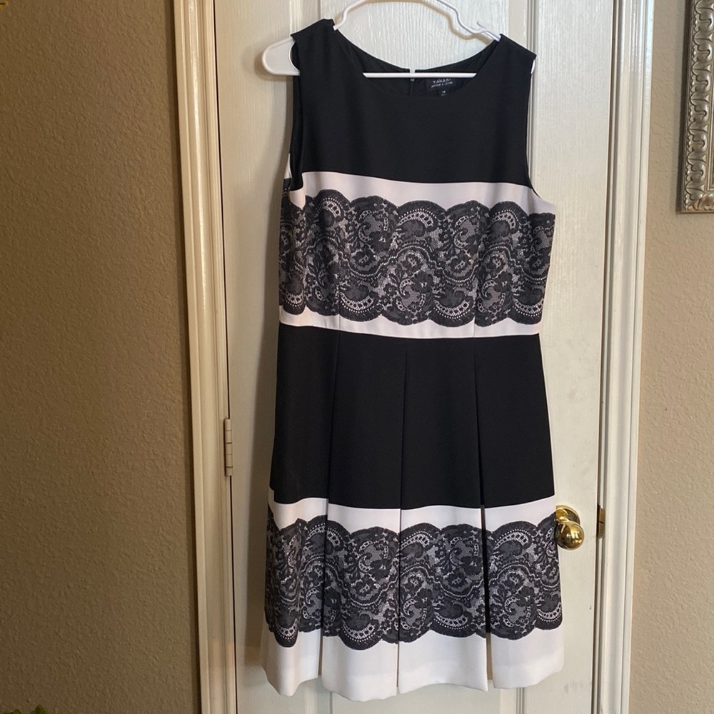 Elegant Black and White Lace Dress